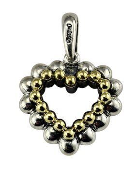 Lagos Caviar Sterling Silver and 18K Yellow Gold Heart Pendant #25653